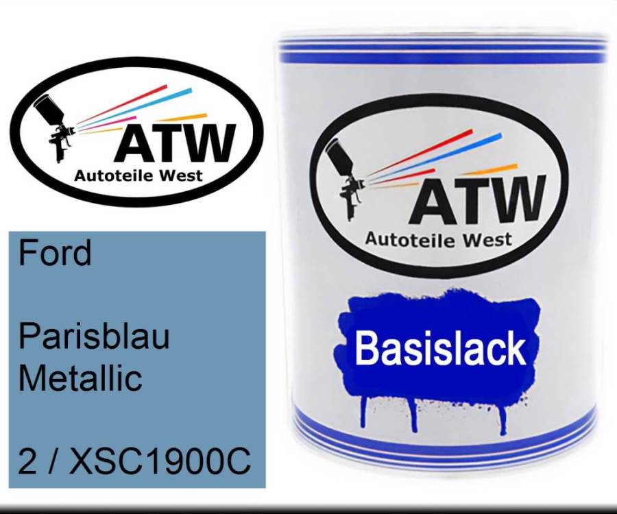 Ford, Parisblau Metallic, 2 / XSC1900C: 1L Lackdose, von ATW Autoteile West.